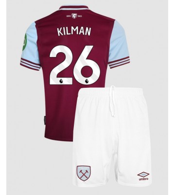 West Ham United Max Kilman #26 Hemmakläder Barn 2024-25 Kortärmad (+ Korta byxor)